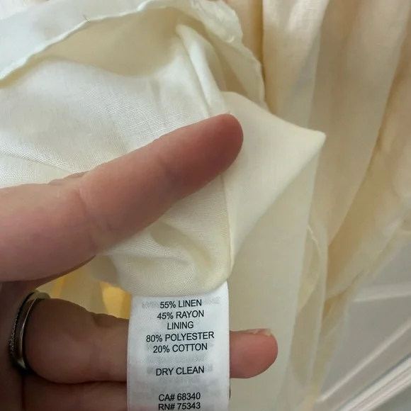 House of Harlow 1960 Cream Linen Blend Midi Dress. Size L - Picture 6 of 7